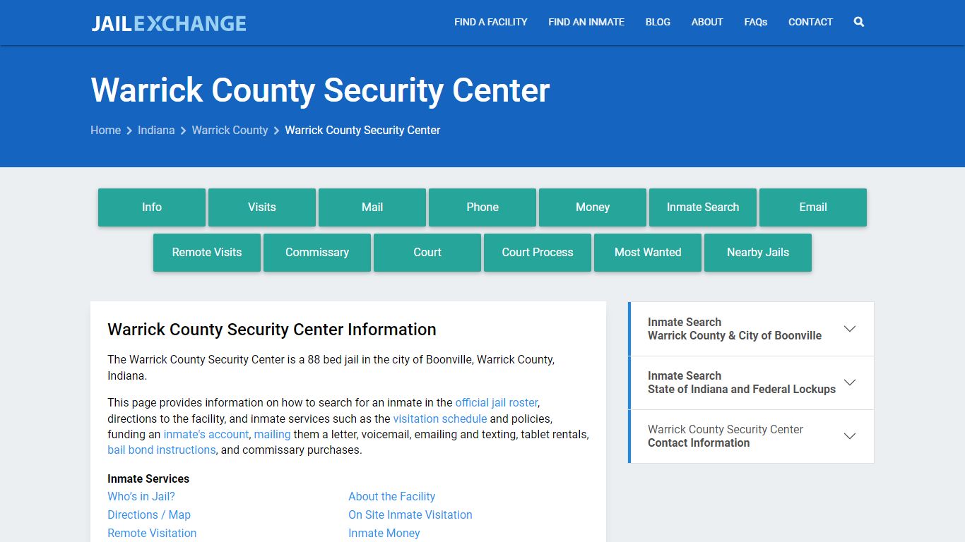 Warrick County Security Center Family & Friends Information - Jail Exchange