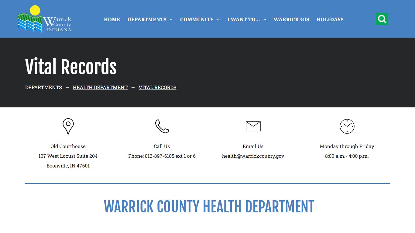 Vital Records | Warrick County